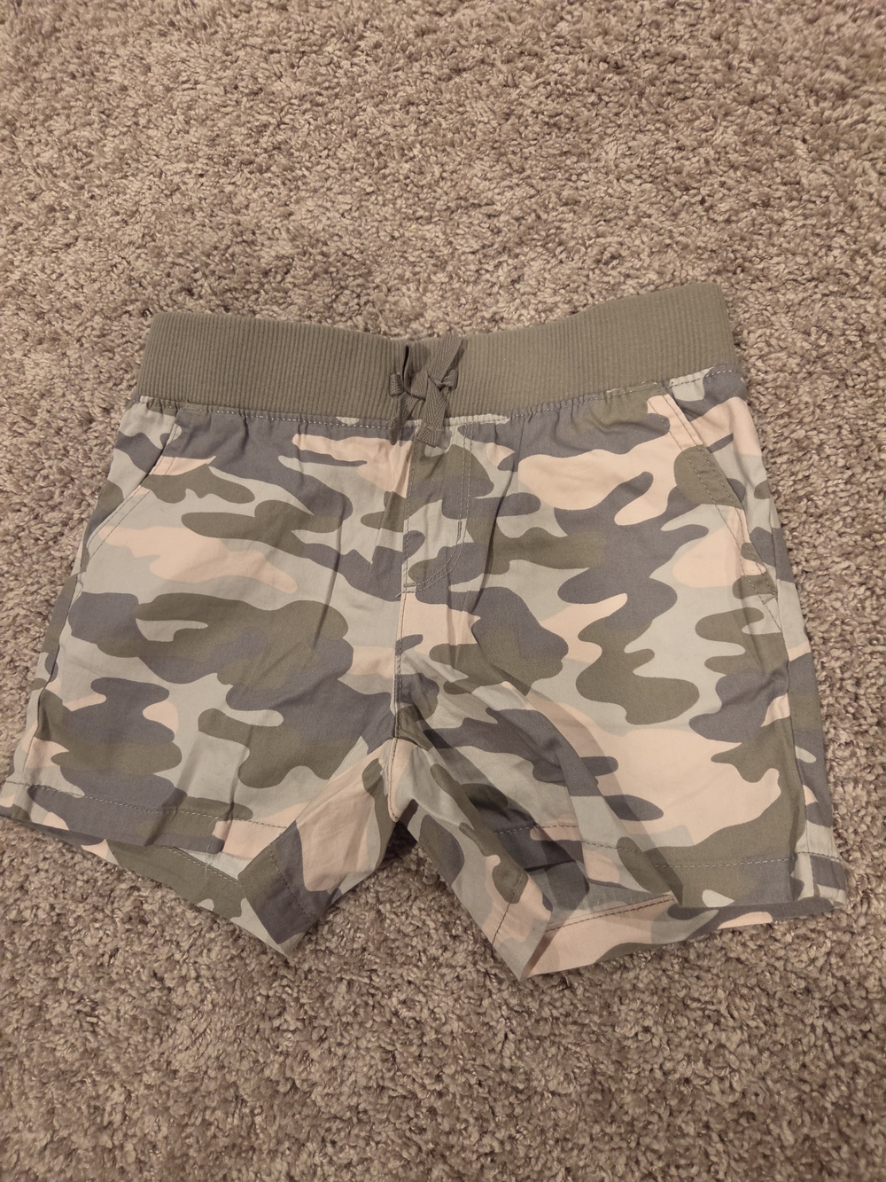 The Children's Place Girl's Camo Shorts in Olive & Tan